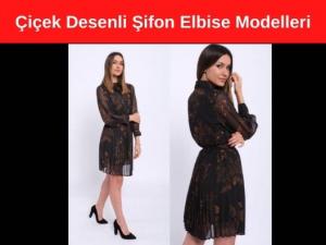 İhracata Uygun Hemen Teslim Çiçek Desenli Şifon Elbise Modelleri