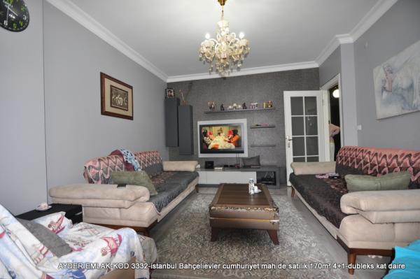 istanbul Bahçelievler cumhuriyet mah de satılık 170m² 4+1-dubleks kat daire