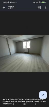 istanbul Bahçelievler şirinevler mah de butik site içi satılık 105m² 2+1-sıfır 6.kat daire