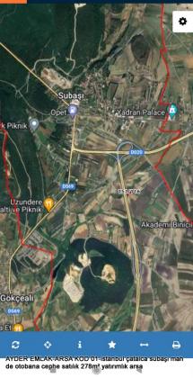 istanbul çatalca subaşı mah de otobana cephe satılık 278m² yatırımlık arsa