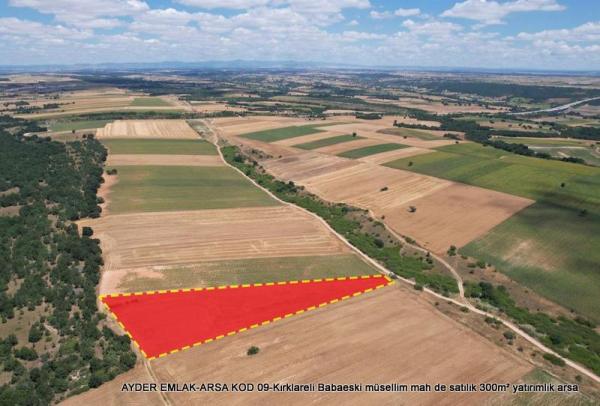Kırklareli Babaeski müsellim mah de satılık 300m² yatırımlık arsa