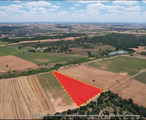 Kırklareli Babaeski müsellim mah de satılık 400m² yatırımlık arsa