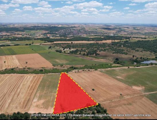Kırklareli Babaeski müsellim mah de satılık 400m² yatırımlık arsa