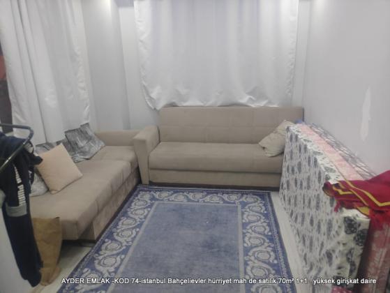 istanbul Bahçelievler hürriyet mah de satılık 70m² 1+1 –yüksek girişkat daire