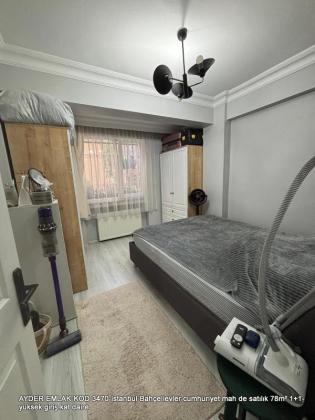 Bahçelievler cumhuriyet mah de satılık 78m² 1+1-yüksek giriş.kat daire